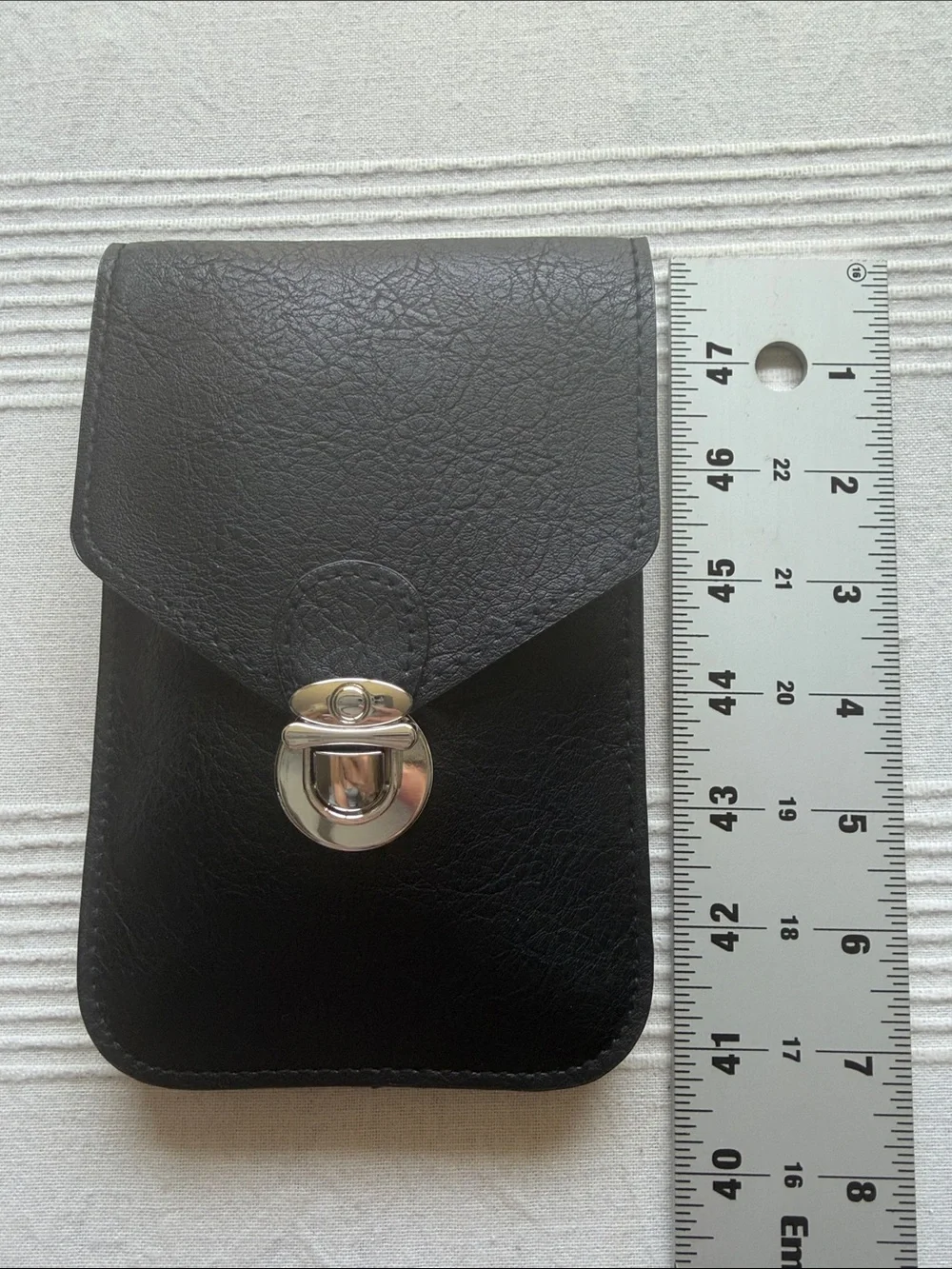 Save The Girls Black Crossbody Phone Pouch with Silver Clip